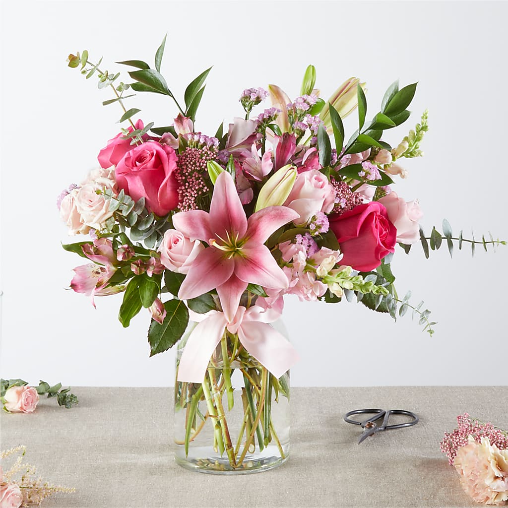 Ruban rose - Une création originale de fleuriste