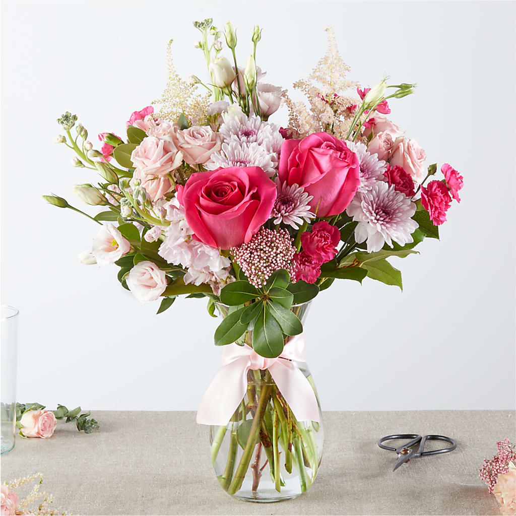 Ruban rose - Une création originale de fleuriste