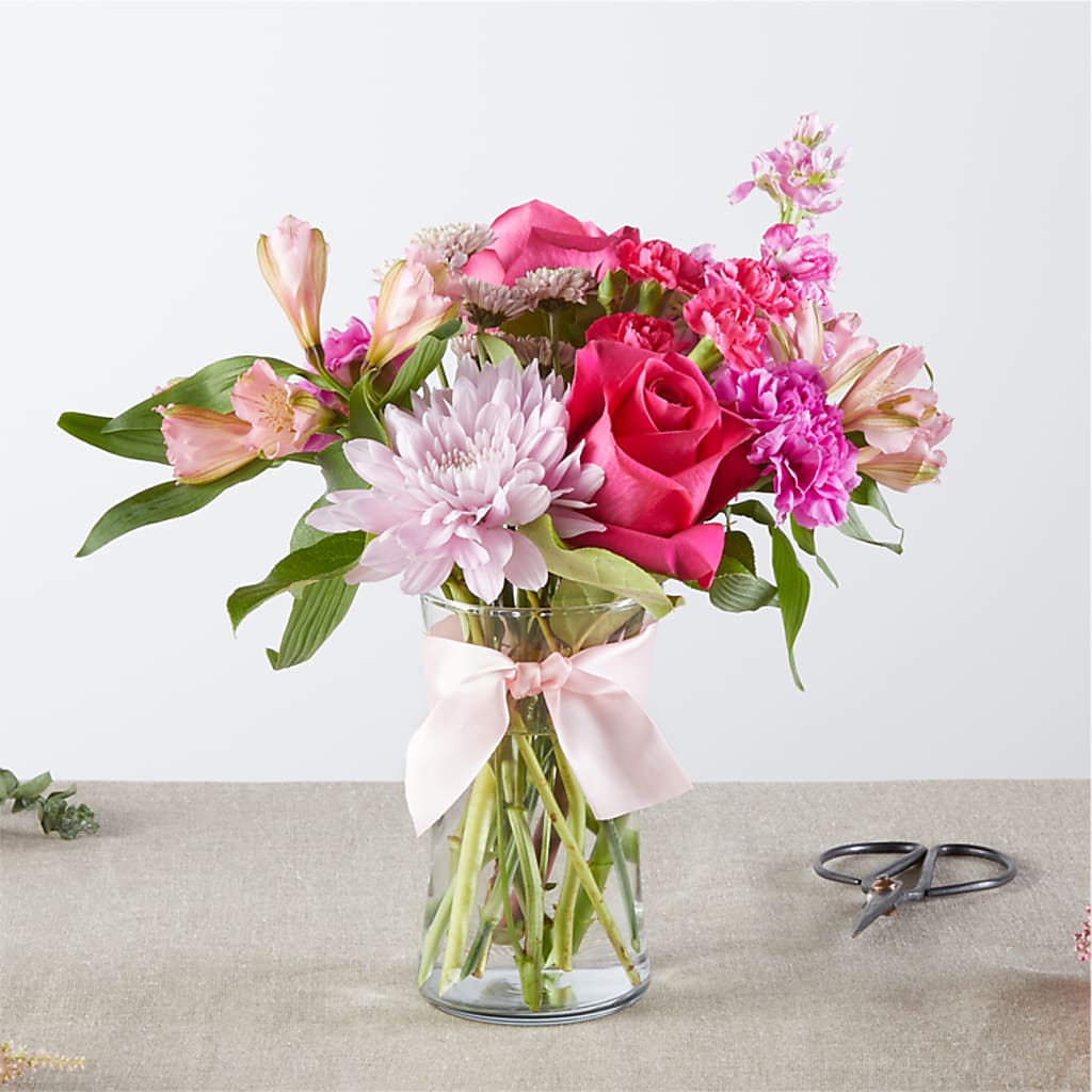 Ruban rose - Une création originale de fleuriste