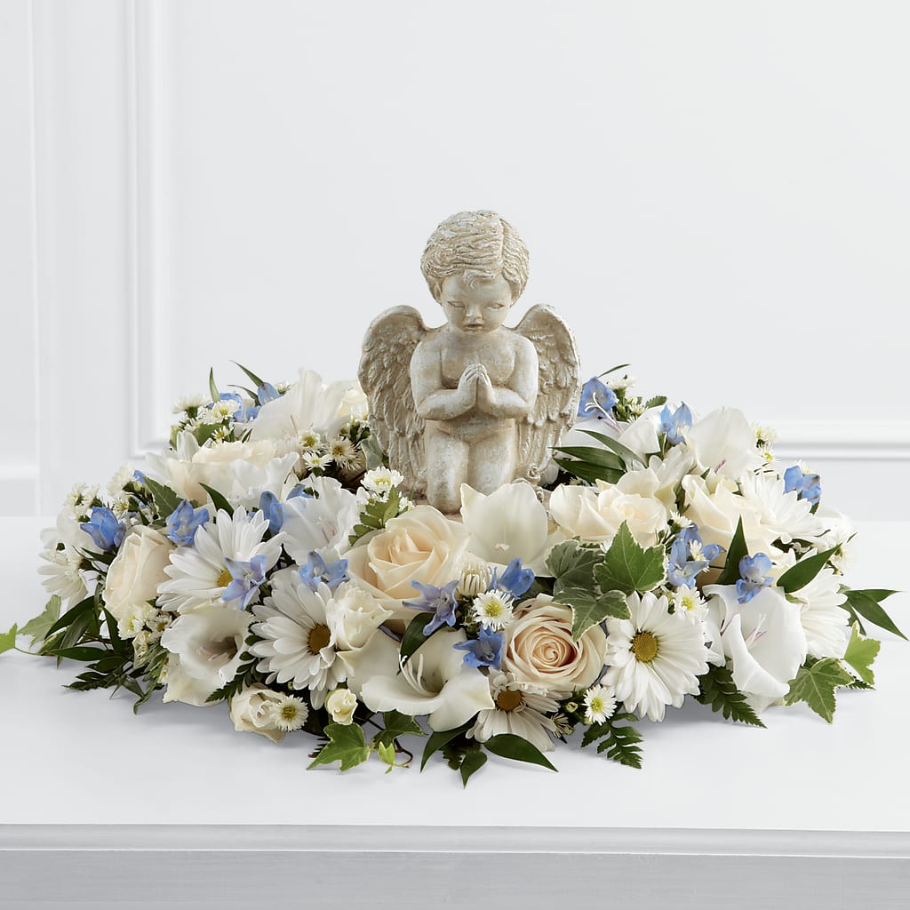 Petit Ange Anneau de Fleurs
