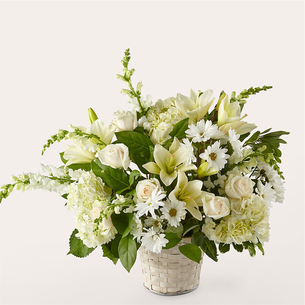 Panier floral ivoire élégant