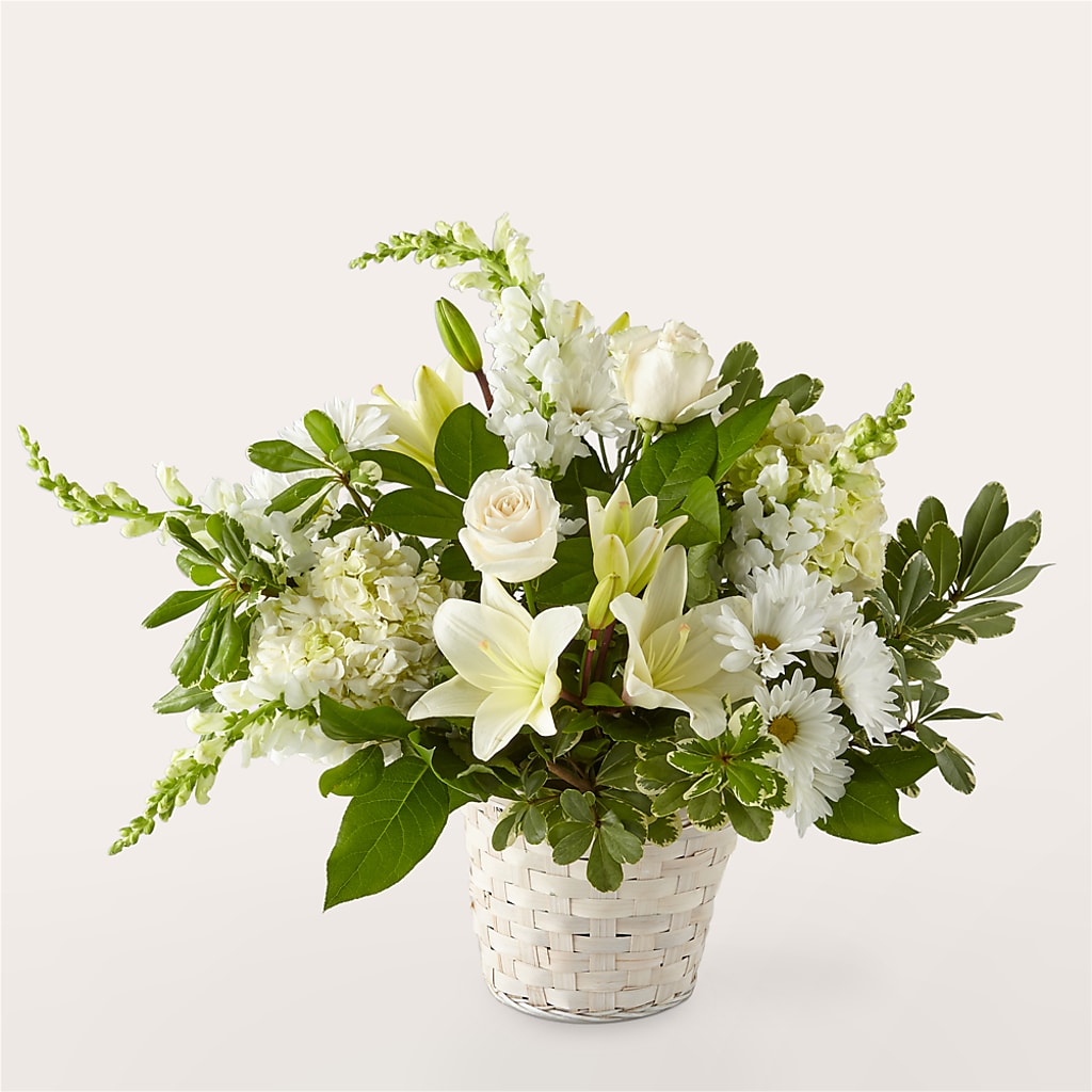 Panier floral ivoire élégant